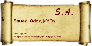 Sauer Adorján névjegykártya